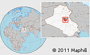 Gray Location Map of Baghdad, highlighted country