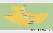 Savanna Style Panoramic Map of Baghdad, single color outside