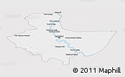 Silver Style Panoramic Map of Baghdad, single color outside