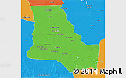 Political 3D Map of Dhi-Qar