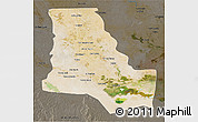 Satellite 3D Map of Dhi-Qar, darken