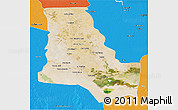 Satellite 3D Map of Dhi-Qar, political outside