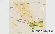 Satellite 3D Map of Dhi-Qar, shaded relief outside