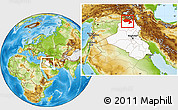 Physical Location Map of Dihok, highlighted country, within the entire country