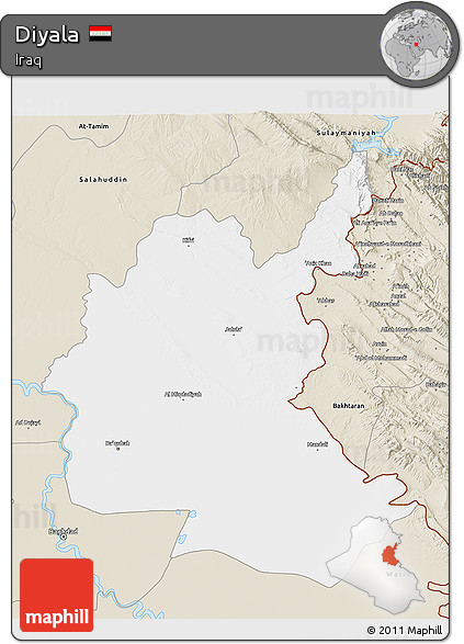 Classic Style 3D Map of Diyala