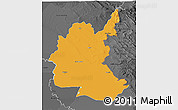 Political 3D Map of Diyala, darken, desaturated