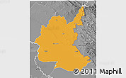 Political 3D Map of Diyala, desaturated