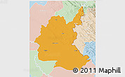 Political 3D Map of Diyala, lighten