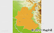 Political 3D Map of Diyala, physical outside