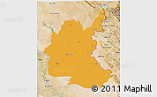 Political 3D Map of Diyala, satellite outside