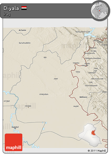 Shaded Relief 3D Map of Diyala