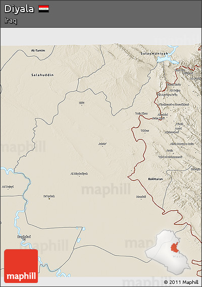 Shaded Relief 3D Map of Diyala
