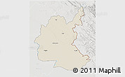 Shaded Relief 3D Map of Diyala, lighten, semi-desaturated