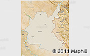 Shaded Relief 3D Map of Diyala, satellite outside