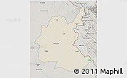 Shaded Relief 3D Map of Diyala, semi-desaturated