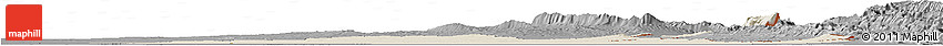 Shaded Relief Horizon Map of Diyala, darken, desaturated