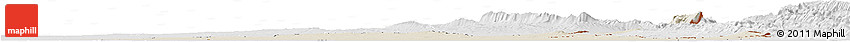 Shaded Relief Horizon Map of Diyala, lighten, desaturated