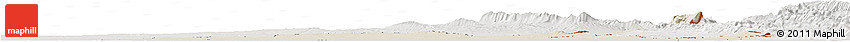 Shaded Relief Horizon Map of Diyala, lighten, semi-desaturated