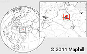 Blank Location Map of Diyala, within the entire country