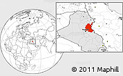 Blank Location Map of Diyala, highlighted country