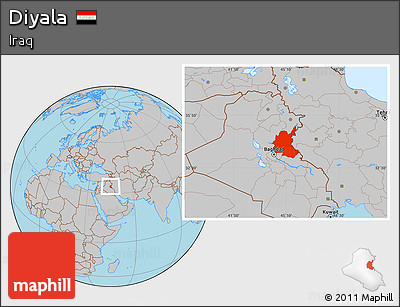 Gray Location Map of Diyala