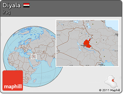 Gray Location Map of Diyala