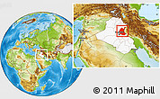 Physical Location Map of Diyala, highlighted country, within the entire country