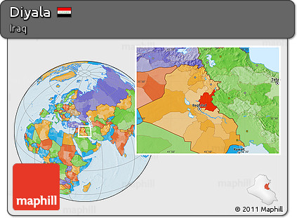 Political Location Map of Diyala