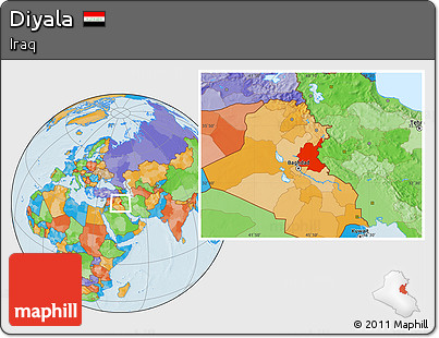 Political Location Map of Diyala