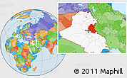 Political Location Map of Diyala, highlighted country