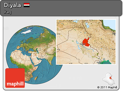 Satellite Location Map of Diyala