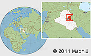Savanna Style Location Map of Diyala, highlighted country, within the entire country