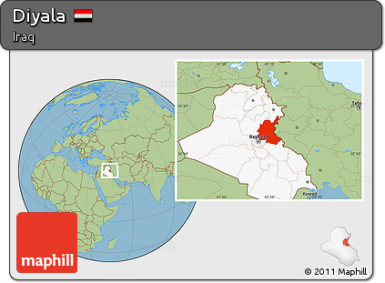 Savanna Style Location Map of Diyala, highlighted country