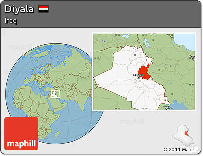 Savanna Style Location Map of Diyala, highlighted country