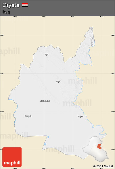 Classic Style Map of Diyala, single color outside