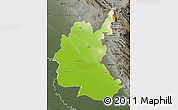 Physical Map of Diyala, darken, semi-desaturated