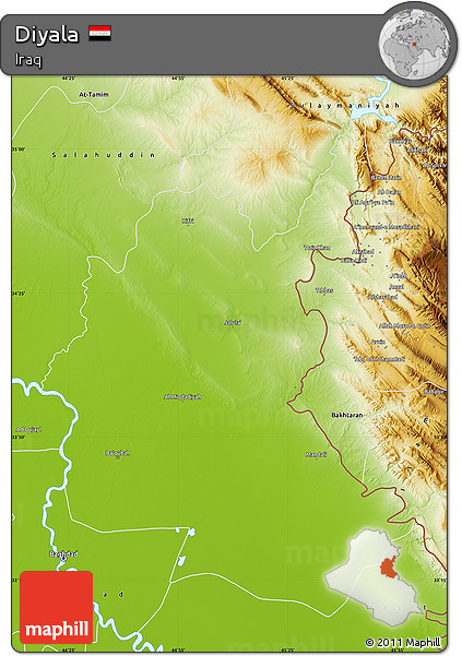 Physical Map of Diyala