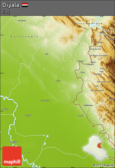 Physical Map of Diyala