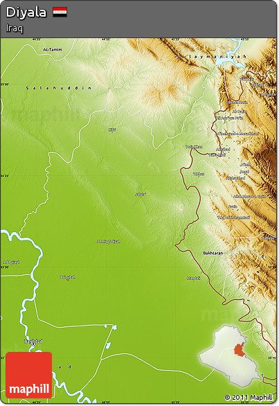 Physical Map of Diyala