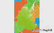 Physical Map of Diyala, political outside