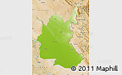 Physical Map of Diyala, satellite outside