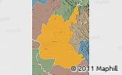 Political Map of Diyala, semi-desaturated