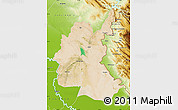 Satellite Map of Diyala, physical outside