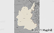 Shaded Relief Map of Diyala, darken, desaturated