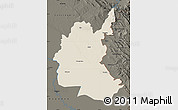 Shaded Relief Map of Diyala, darken