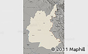 Shaded Relief Map of Diyala, darken, semi-desaturated