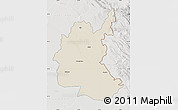 Shaded Relief Map of Diyala, lighten, semi-desaturated