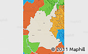 Shaded Relief Map of Diyala, political outside