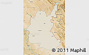 Shaded Relief Map of Diyala, satellite outside