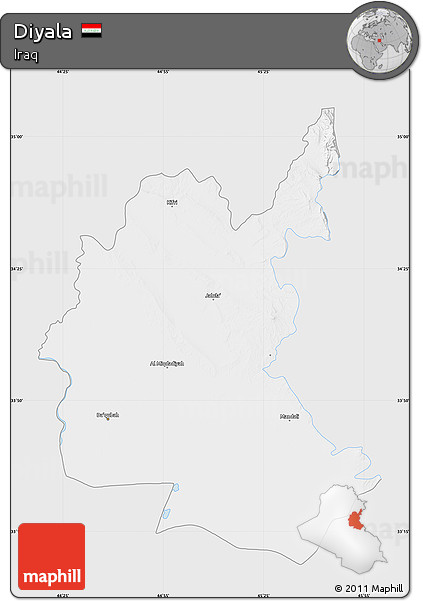 Silver Style Map of Diyala, single color outside